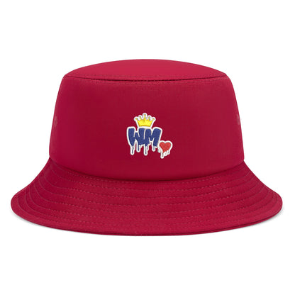 William Michaels White Logo Embroidered Bucket Hat