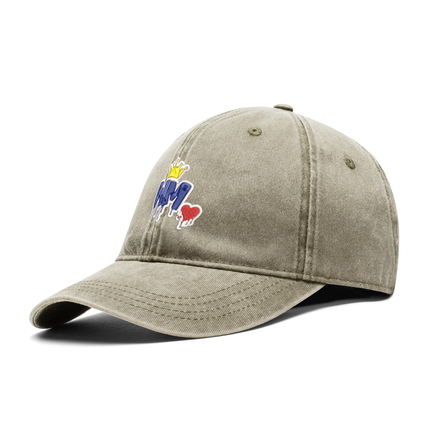 WMs "White Logo" Embroidered Denim Baseball Cap