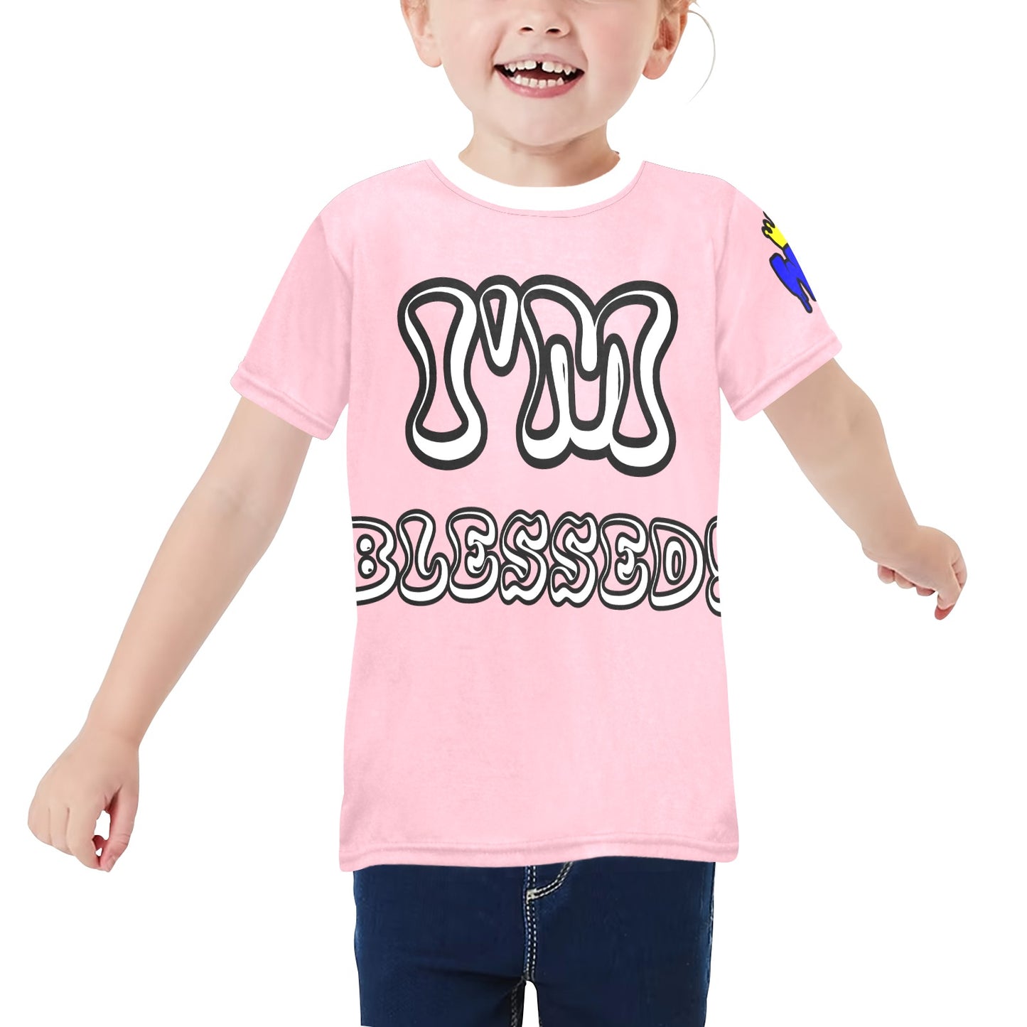 William Michaels "I'm Blessed" Little Girls Crew Neck Tee