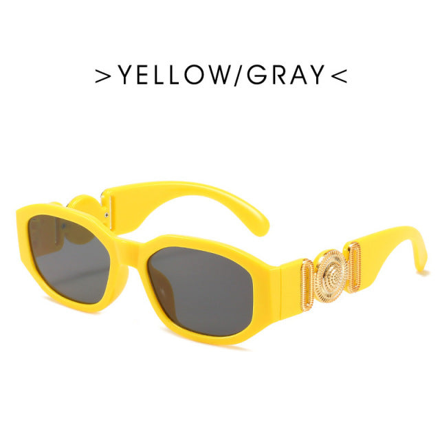 Drippy Retro Cutting Lens Gradient Square Sun Glasses