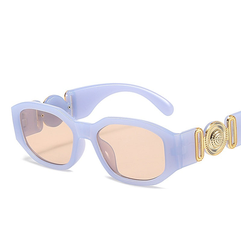 Drippy Retro Cutting Lens Gradient Square Sun Glasses