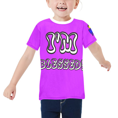 William Michaels "I'm Blessed" Little Girls Crew Neck Tee