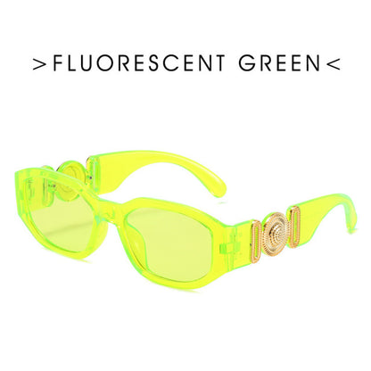 Drippy Retro Cutting Lens Gradient Square Sun Glasses