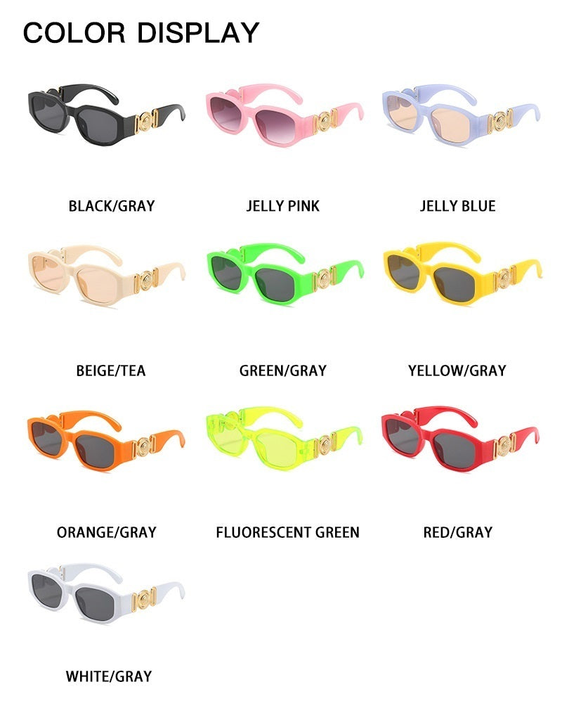 Drippy Retro Cutting Lens Gradient Square Sun Glasses