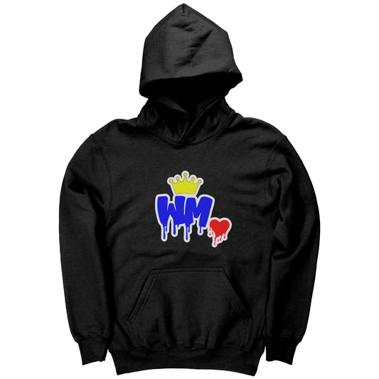 William Michaels Logo Drip Hoodie Youth-White Lettering/Outline