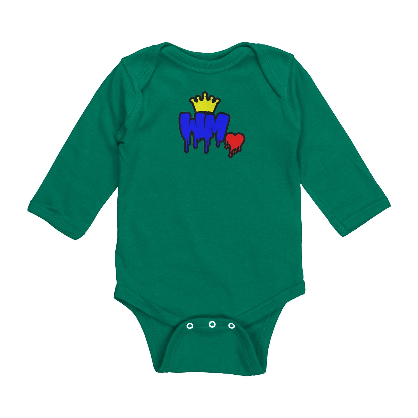 William Michaels Logo Drip Long Sleeve Baby Suit Youth-Black Lettering/Outline
