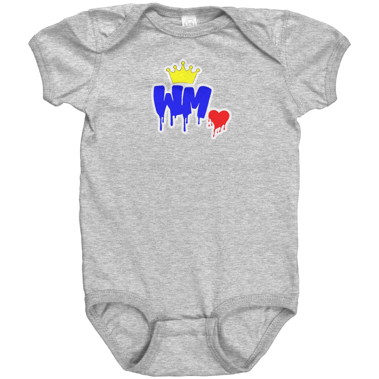 William Michaels Logo Drip Short Sleeve Baby Suit Youth-White Lettering/Outline
