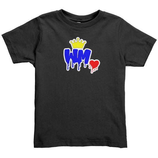 William Michaels Logo Drip Toddler Tee Youth-White Lettering/Outline