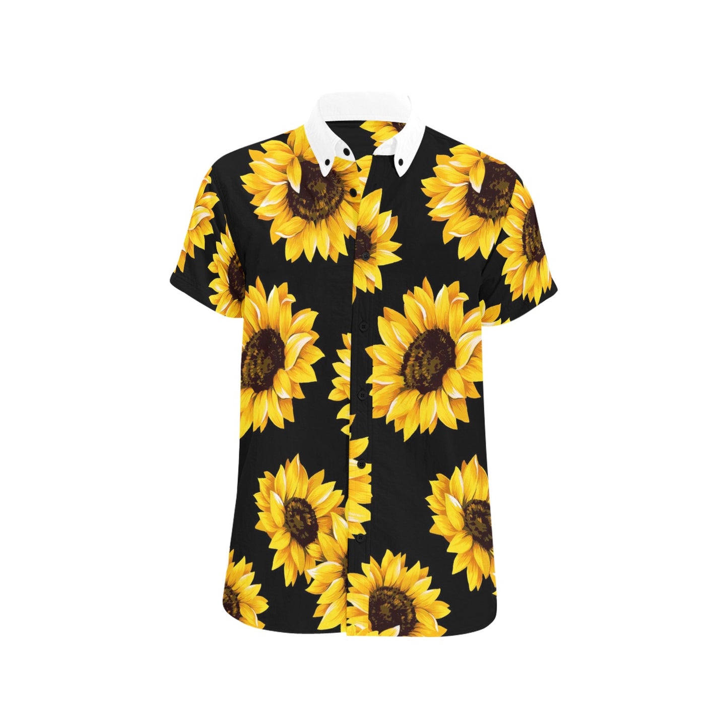 William Michaels Kansas Sunflower Mens Short Sleeve Button Down