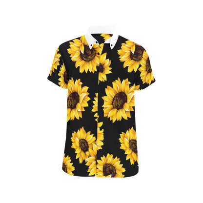 William Michaels Kansas Sunflower Mens Short Sleeve Button Down