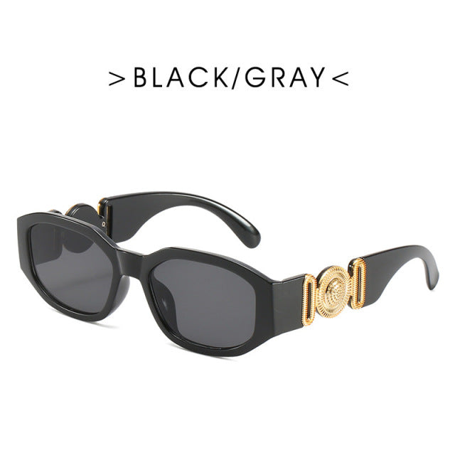 Drippy Retro Cutting Lens Gradient Square Sun Glasses