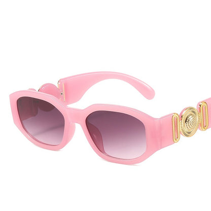 Drippy Retro Cutting Lens Gradient Square Sun Glasses