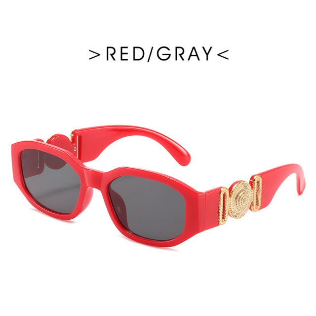 Drippy Retro Cutting Lens Gradient Square Sun Glasses