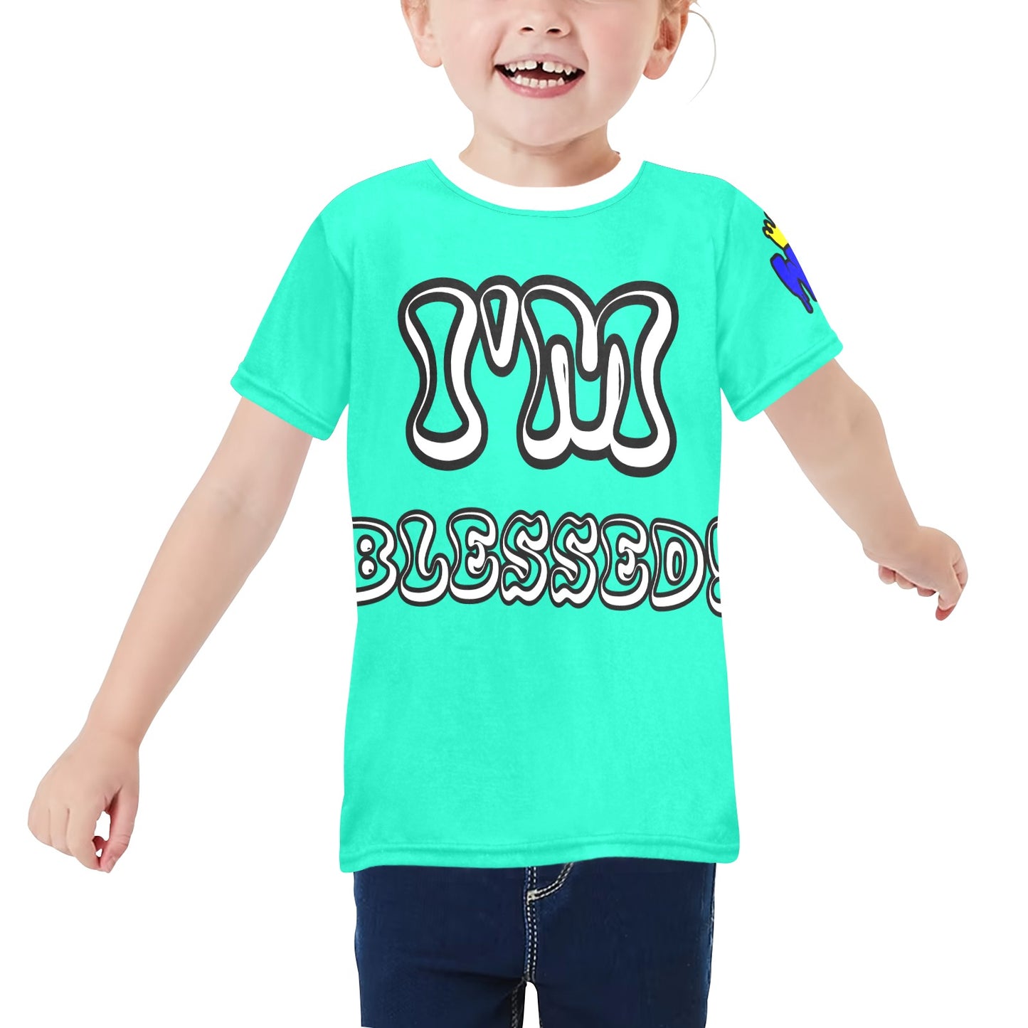 William Michaels "I'm Blessed" Little Girls Crew Neck Tee