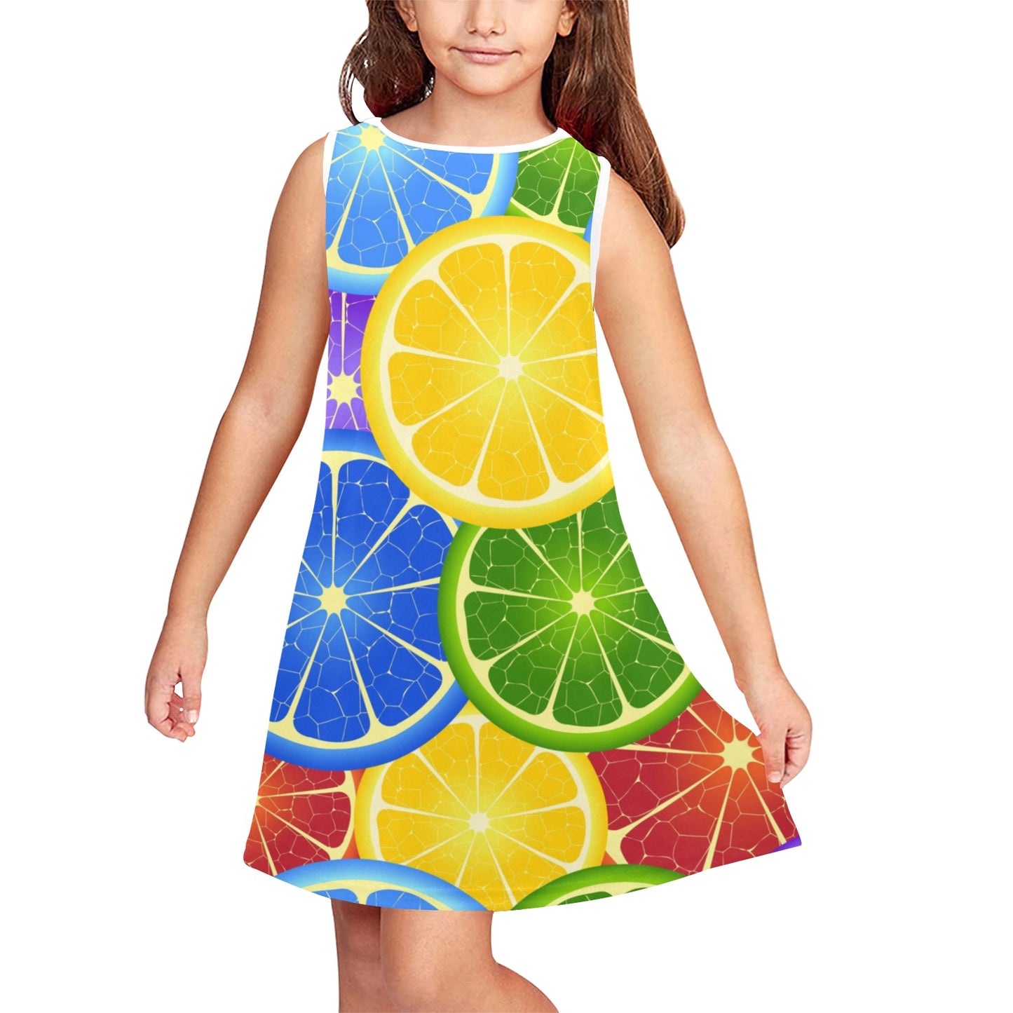 William Michaels Citrus Rainbow Young Ladies Sleeveless Dress