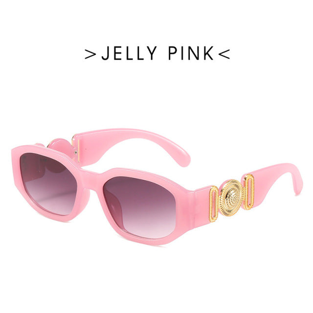 Drippy Retro Cutting Lens Gradient Square Sun Glasses